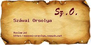Szávai Orsolya névjegykártya